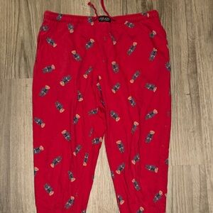 Polo by Ralph Lauren Red Pajama Bottoms with Bear Design